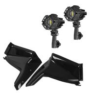 2x LED fog lights + wind deflectors suitable for Yamaha Tenere 700 19-24