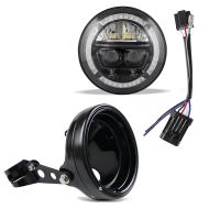 Headlight F10 LED 7" inch + headlight housing + adapter H4 to H13