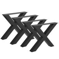 2x Table legs metal Divit XU27 table runners table frame X-shaped 40 x 15.55 inch black
