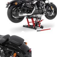 Set: Scissor Lift Midlift L Hydraulic Jack for Cruiser and Chopper + Pillion Seat Pad Suction Cup for Custom Bikes Glider CB38763