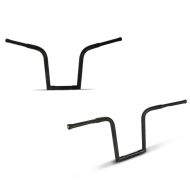 Set: Lenker Fat Ape Hanger SQ 14" für Harley-Davidson etc. schwarz + Lenker Ape Hanger Square 12" für Harley und Chopper_1