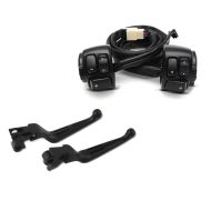 Set: Lenkerschalter für Harley Dyna Sportster Softail 96-13 schwarz + Hebelset ST für Harley Dyna Sportster Softail 96- schwarz_1