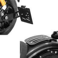 Set: Seitlicher Kennzeichenhalter für Yamaha XV 950 / R 14-20 schwarz + Gepäckträger für Yamaha XV 950 / R 14-20 Solo Rack L1 Gepäckbrücke_1