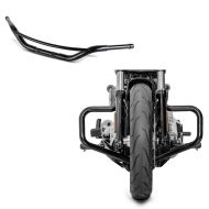 Set: Motorbike Crash Bar Craftride Mustache Engine Guard fits for Harley Davidson Softail 18-24 black + Handlebar Hollywood 1-1/4" fits for Harley Davidson by Craftride Black