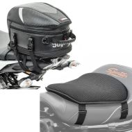 Set: Hecktasche für Beifahrersitz Avus 18-22 Liter + Gel Sitzkissen M Tourtecs Universal Komfortkissen schwarz_1