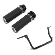 Set: Lenker Ape Hanger 12" für Harley Electra - Street Glide + Lenker-Griffe 1" HG2 Alu für Harley Elektr. Gasgriff_1