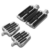 Set: Footboards Driver-Passenger fits for Harley Davidson Craftride MT1 chrome + Footpegs Driver-Passenger fits for Harley Davidson Craftride FP2 chrome
