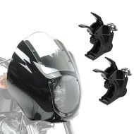 Set: Lampenmaske für Harley Davidson Dyna / Sportster Q1 + Windschild Klammern 49mm für Harley Davidson_1