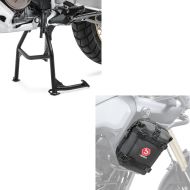 Set: Hauptständer für Honda Africa Twin 1100 20-21 Mittelständer + Sturzbügeltasche K3 für Schutzbügel wasserdicht 6L schwarz_1