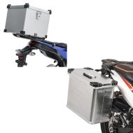 Set: Aluminium Topcase Namib 38Ltr Alu Top Box + pannier aluminium Gobi 34L side case