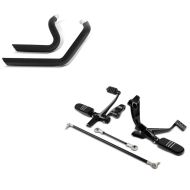 Set: Auspuff Short Shot für Harley Sportster 04-13 + Vorverlegte Fußrastenanlage für Harley Sportster 04-13_1