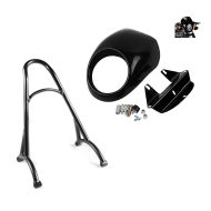Set: Sissybar Harley Sportster 04-20 Rider-XS schwarz + Scheinwerfer Maske für Harley Dyna -2005/ Sportster 95-20_1