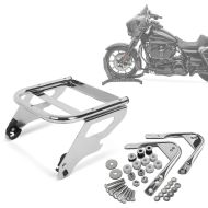 Set: Topcase Mounting Rack TP 2-Up Detachable fits for Harley Davidson Touring 97-08 chrome Craftride + Docking Hardware Kit fits for Detachable accessories fits for Harley Davidson Touring 97-08 Craftride