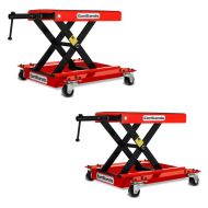 2x Motorbike Scissor Lift Dolly Midlift M Mover 1100 lbs in red Discount Set