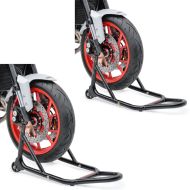 2x ConStands - Montageständer Vorderrad mit gummierten Aufnahmen Schwarz Motorradheber vorne Spar-Set_1