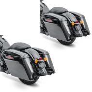 2x Stretched saddlebags fits for Harley Davidson Touring Models 2014-23-24 Latch Black Craftride Set Discount