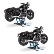 2x Motorbike Scissor Lift ConStands Midlift L Hydraulic Jack for Cruiser and Chopper 1500 lbs blue Discount Set CB1135