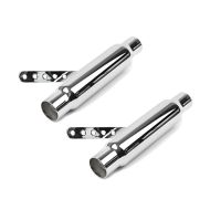 2x Craftride Auspuff Vintage Endschalldämpfer für Caferacer und Custombikes chrom Spar-Set_1