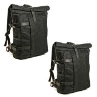 2x Rucksack Canvas Craftride VR2 Vintage Motorradtasche 20Ltr Retro schwarz Spar-Set_1