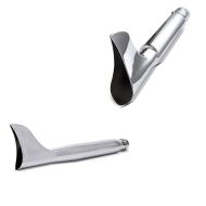 2x Craftride Auspuff Fishtail Endschalldämpfer rechts universal chrom Spar-Set_1