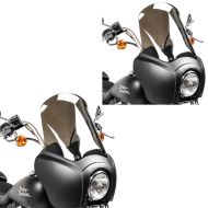 2x Frontverkleidung für Harley Dyna Low Rider / Street Bob Craftride MG5 mit Scheibe schwarz-matt rauchgrau Spar-Set_1
