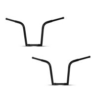 2x Lenker Fat Ape Hanger Square 16" für Harley-Davidson, Honda, Kawasaki, Suzuki, Yamaha schwarz Craftride Spar-Set_1