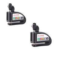 2x Bremsscheibenschloss Alarm 110dB Tourtecs Diebstahlschutz Motorrad schwarz Spar-Set_1