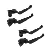 2x Brake and Clutch Lever Set Grip fits for Harley Davidson Sportster Dyna Softail Touring 96- black Craftride Set Discount