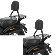 2x Sissybar für Harley Davidson Street Bob 09-17/LR Craftride Fast Driver-S inkl. Gepäckträger schwarz Spar-Set_1