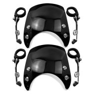 2x Windschild für Chopper und Cruiser Windschutzscheibe Universal Craftride CW8 schwarz Spar-Set_1