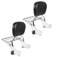 ,2x Sissy Bar with Rear Rack detachable S1 fits for Harley Davidson Electra-Street-Road Glide,, Road King 97-08 chrome Craftride Set Discount,