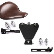 Set: Bobber Schwingsattel Slim mit Federn für Custombikes in braun + Grundplatte für Bobber-Solositze mit Barrel-Federn_1