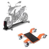 ,Dolly Mover with Wheel Chock Smart-Mover max 990 lbs grey + Dolly Mover for Centre Stand Mover II,, max. 880 lbs,, orange,