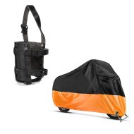 Set : Cover XL Outdoor tarpaulin in -orange + Bottle Holder Bag 1Ltr for Custombikes Leather in