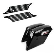 Set: Saddlebags fits for Harley Davidson Touring 94-13 Craftride Stretched 35Ltr in black + Edge Cut Saddlebag Latch Kit fits for Harley Davidson Touring Models 93-13 Craftride