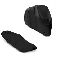 Set: Abdeckplane XL Abdeckhaube in schwarz + Sitzbankabdeckung für Roller und Scooter wasserdicht in schwarz_1
