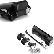 Set: Top-Case Box Trunk Razor fits for Harley Davidson Touring models 2014-23-24 Craftride + Hinges and Latch Kit fits for Harley Davidson Tour Pak Top Box 14-24 black Craftride
