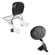 Set: Sissy Bar S1 für Harley Electra-Street-Road Glide 97-08 chrom + Fahrer Rückenlehne Round für Harley Touring Modelle 1997-2021_1
