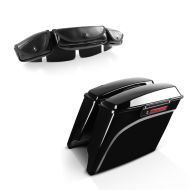 Set: Saddlebags fits for Harley Davidson Touring 94-13 Craftride Stretched 35Ltr Black Latch + Windshield Bag Craftride fits for Harley Davidson Touring 1996-2013