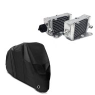Set: Water Cooler Radiator compatible with KTM SX 50 12-22 left right (pair) + Cover XL Outdoor tarpaulin in