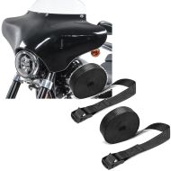 Set: Batwing Fairing with windshield M compatible with Harley Davidson BW8 -clear + Straps Set tie down straps 59.06 inch 2 pieces in