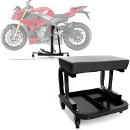 Set: Zentralständer BMW S 1000 R 14-16 Motorradheber Power-Evo + Werkstatthocker mit Rollen WS3 Werkstattstuhl schwarz_1