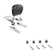 Set: Sissybar Harley Fat Boy 00-06 Fast Driver-M Flex inkl. Gepäckträger + Anbausatz Docking Hardware Kit für Harley Fat Boy 03-17_1