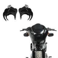 Set : Headlight Fairing MG8 for Dyna Street Bob 06-17 Windshield smoke + Windshield Clamps 1.93 inch for 05-20 Windscreens