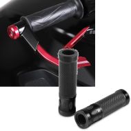 Set: Hebelschützer Lever Guard Bremshebel Kupplung Hebelschutz X1 rot + Lenkergriffe 5X - 22mm schwarz_1