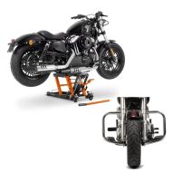 Set: Hebebühne Harley Heritage Softail Classic / 114 Mid-Lift L in orange + Sturzbügel für Harley Heritage Softail Classic 00-17 ST2 chrom_1