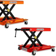 Set: Scissor Lift Dolly Midlift M Mover 1100 lbs in orange + Scissor Lift Dolly Midlift M Mover 1100 lbs in red