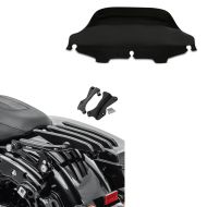 Set: Gepäckträger und Montagekit für Harley Touring 09-13 XB schwarz + Windschild Wave 8" für Harley- Electra-Street Glide 96-13 schwarz_1