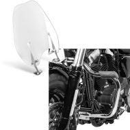 Set: Windschild Abnehmbar für Harley-Davidson Sportster 1988- + Sturzbügel für Harley Sportster 2004-2020 Mustache chrom_1