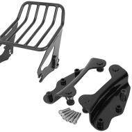 Set: Luggage Rack W1 Detachable fits for Harley Davidson Touring Models 09-23 black Craftride + 4-Point Docking Hardware Kit fits for Harley Davidson Touring 2009-2013 black Craftride
